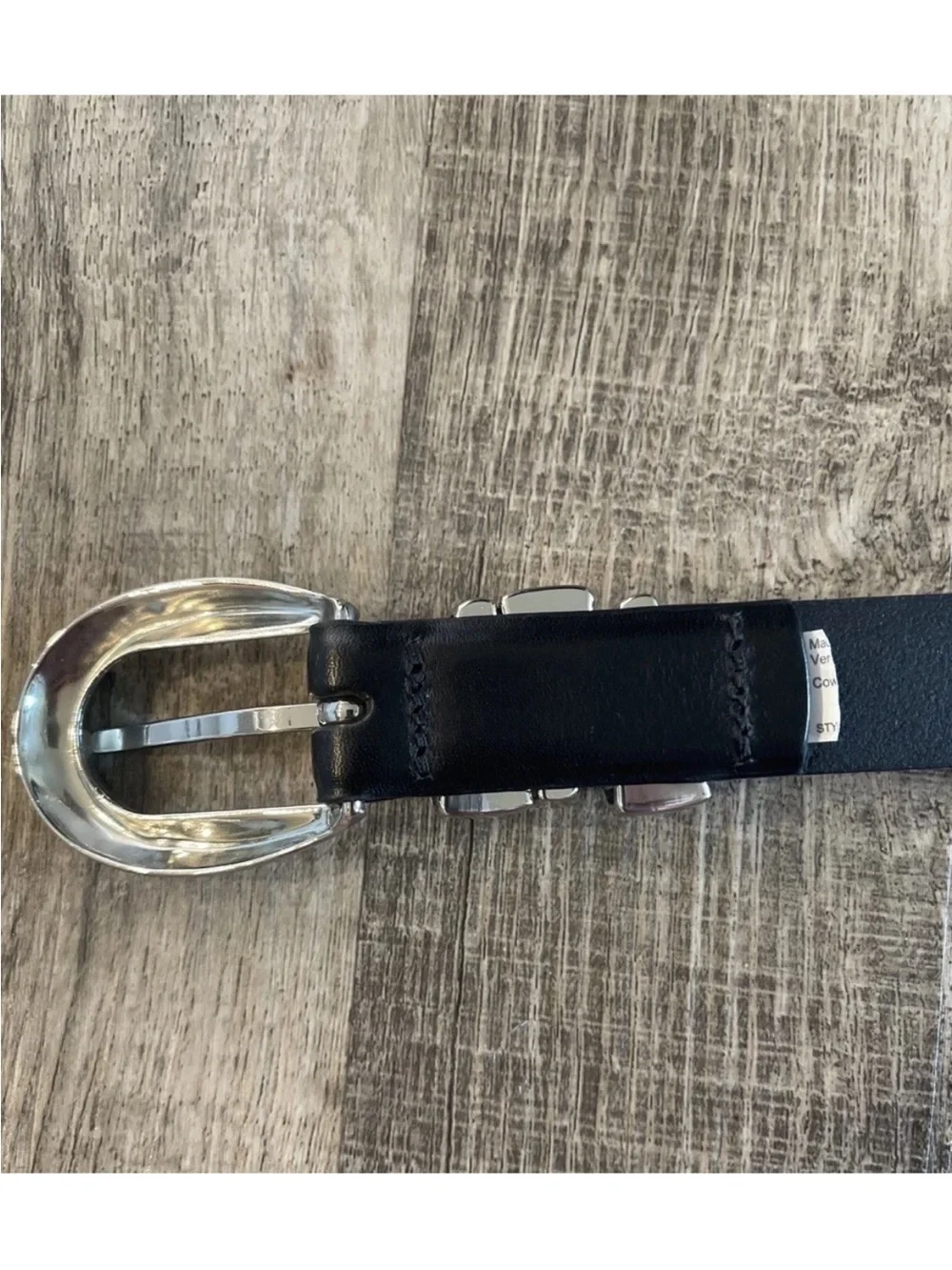 Madewell Triple Metal Keeper Belt Black with Silver Hardware 36inch Length